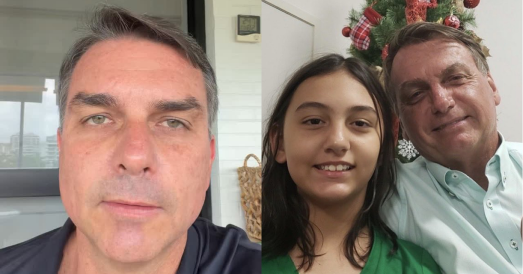 Flávio mostra desenho que ganhou da irmã, filha de Bolsonaro, e gera repercussão